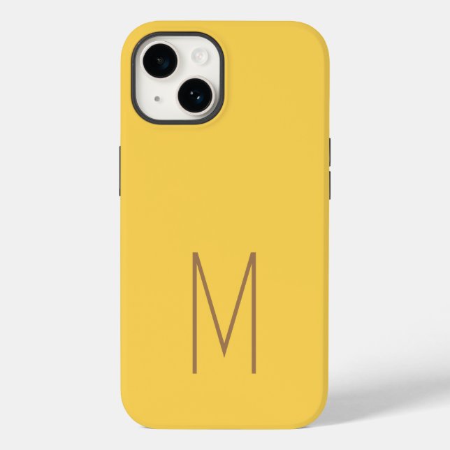 Monogrammed Modern Plain Initial Case-Mate iPhone Case (Back)