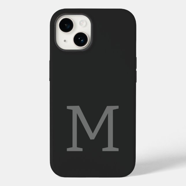 Monogrammed Modern Plain Initial Case-Mate iPhone Case (Back)