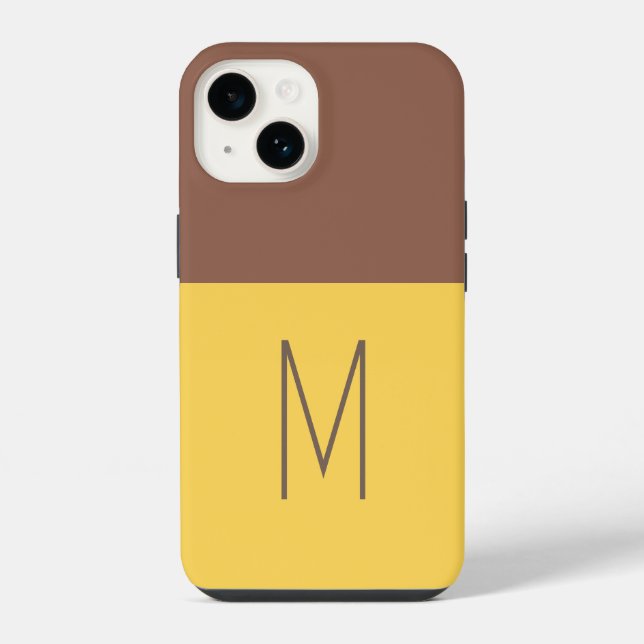 Monogrammed Modern Plain Initial  iPhone Case (Back)
