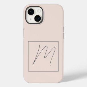 Monogrammed Modern Plain Initial Script Case-Mate iPhone 14 Case