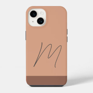 Monogrammed Modern Plain Initial Script iPhone 14 Case