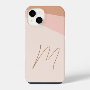 Monogrammed Modern Plain Initial Script iPhone 14 Case