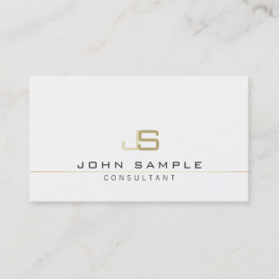 Monogrammed Modern Professional Elegant Consultant Business Card