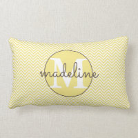 Monogrammed Modern Yellow/White Chevron
