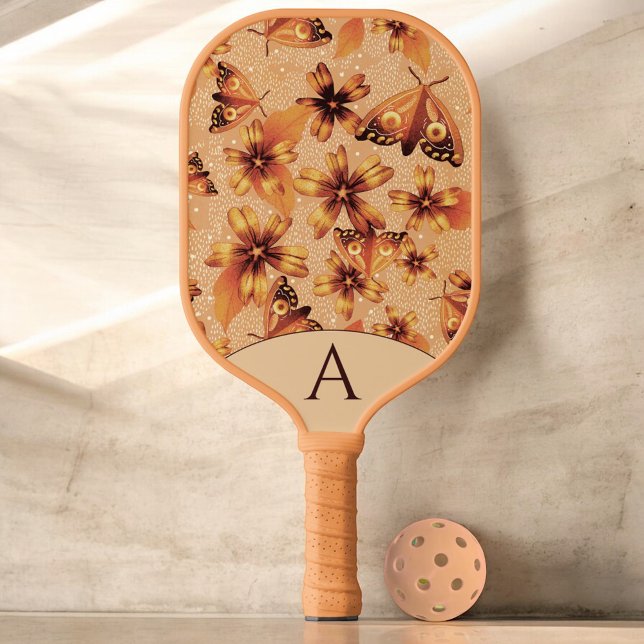 Monogrammed Moth Meadow Amber Pickleball Paddle (Creator Uploaded)
