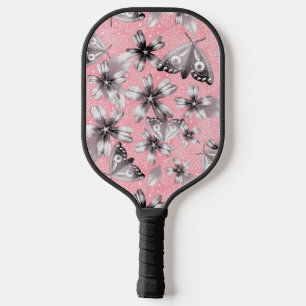 Monogrammed Moth Meadow Pink Pickleball Paddle