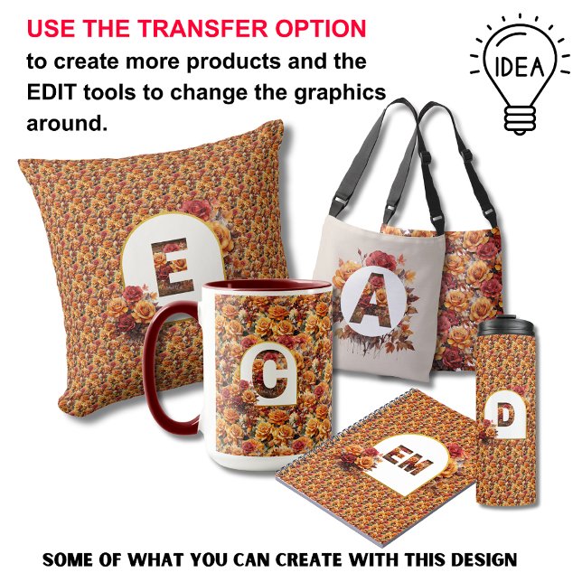 Monogrammed Mother Grandma Birthday Fall Floral Fleece Blanket (Creator Uploaded)