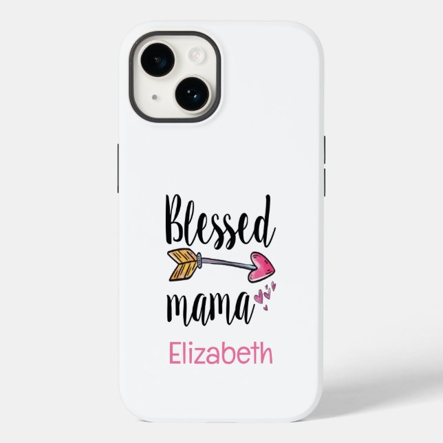 Monogrammed Name Blessed Mama Gift for Mum  Case-Mate iPhone Case (Back)