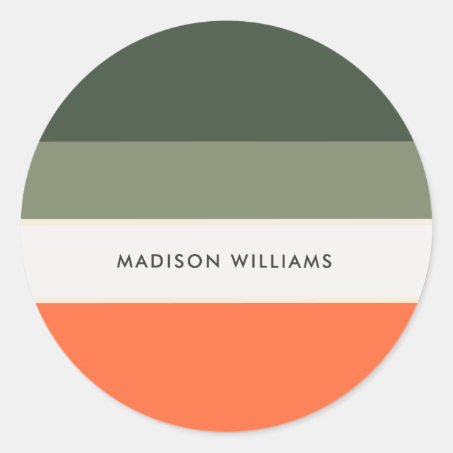 monogrammed,name, classic round sticker (Front)