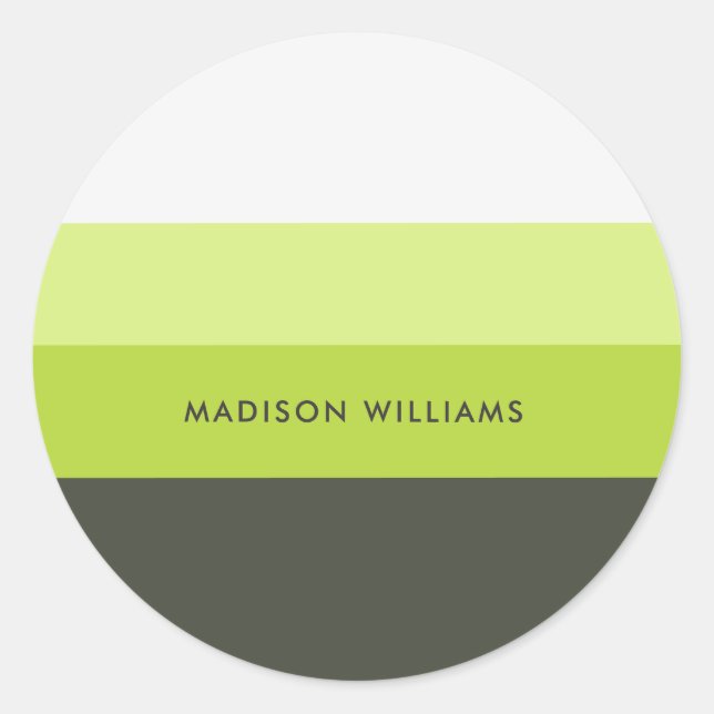 monogrammed,name, classic round sticker (Front)