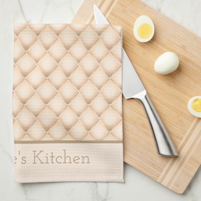 Monogrammed Name Initials Champagne Gift  Tea Towel (Quarter Fold)