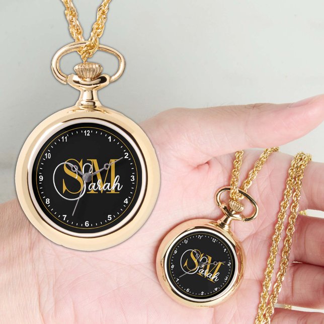 Monogrammed Name Necklace, Dark Elegant Signature Watch (Creator Uploaded)