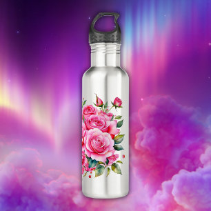 Monogrammed Name Pink Roses   710 Ml Water Bottle