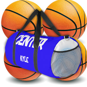 Monogrammed Name & Position in Blue/White   Duffle Duffle Bag