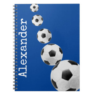 Monogrammed name Soccer football Notebook
