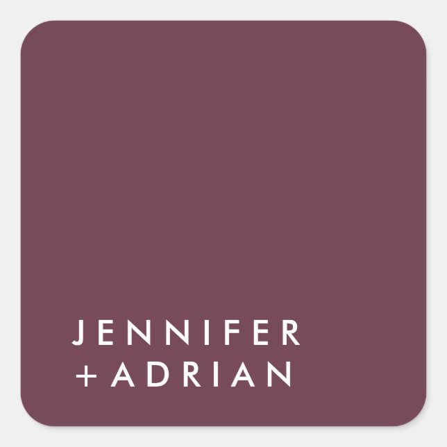 monogrammed,name, square sticker (Front)