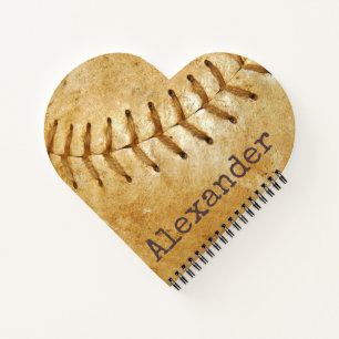 Monogrammed Name Vintage Sports Baseball  Notebook