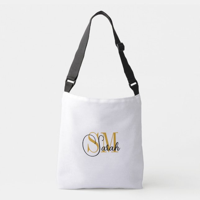Monogrammed Name & Women Fashion Bag / white (Front)
