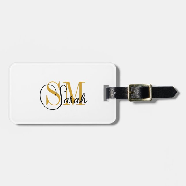 Monogrammed Name & Women Travel  Luggage Tag (Front Horizontal)