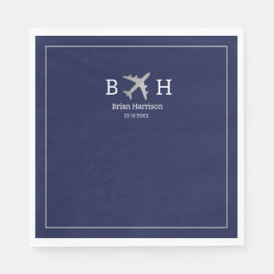 Monogrammed Napkins for a Pilot