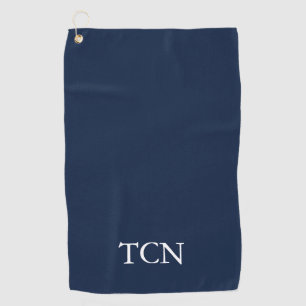 Monogrammed Navy Blue White Classic Gift Golfer Golf Towel