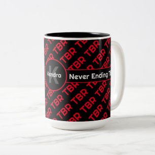 Monogrammed Never Ending TBR Two-Tone Coffee Mug