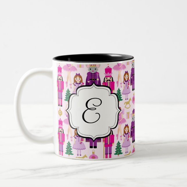 Monogrammed Nutcracker Suite Tea Coffee Mug (Left)