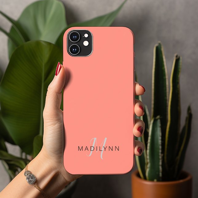 Monogrammed Ocean Coral Minimalist Case-Mate iPhone Case (Creator Uploaded)