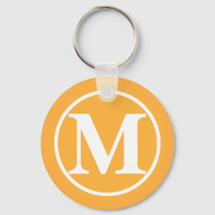 Monogrammed Orange BB Key Ring