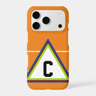 Monogrammed Orange Green Blue Geometric
