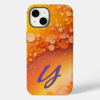 Monogrammed Orange Yellow Glitter