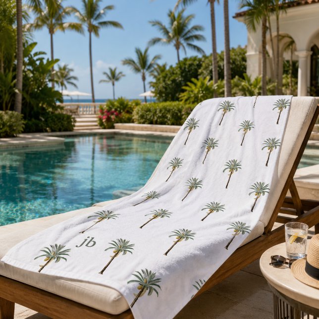 Monogrammed Palm Beach Chic Resort Stylish Towel (Creator Uploaded)