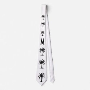 Monogrammed Palm Tree Silhouette Tie
