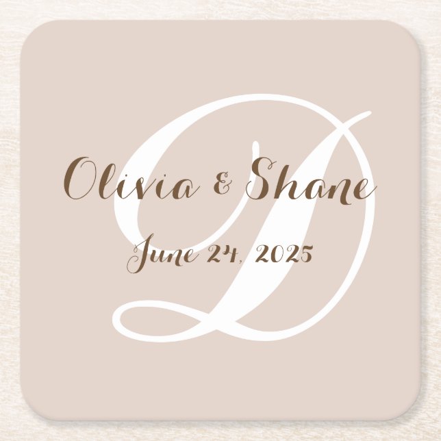 Monogrammed paper coasters (Front)