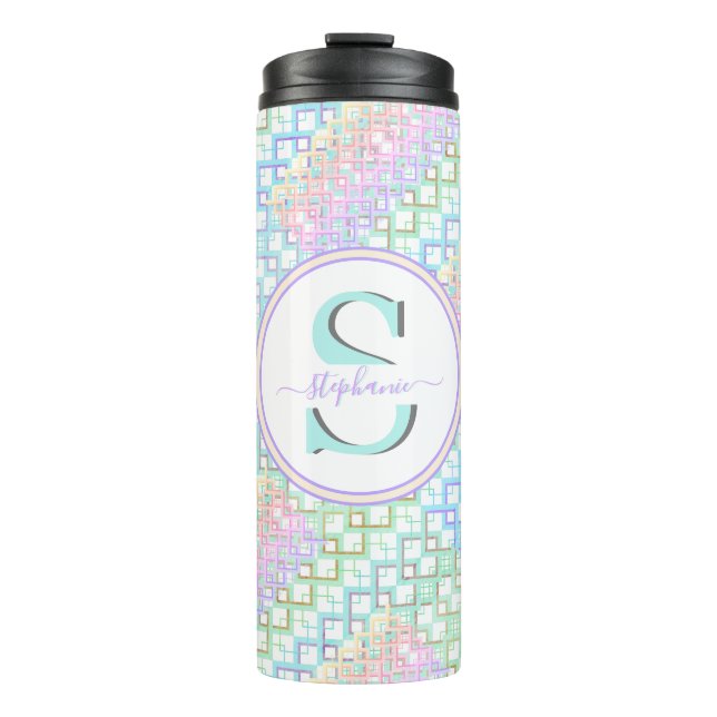 Monogrammed Pastel Custom Tumbler Gift for Her (Front)