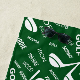Monogrammed Pattern for the Golfer Beach Towel