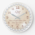 Monogrammed Pearls on Pearl Clock, Personalised