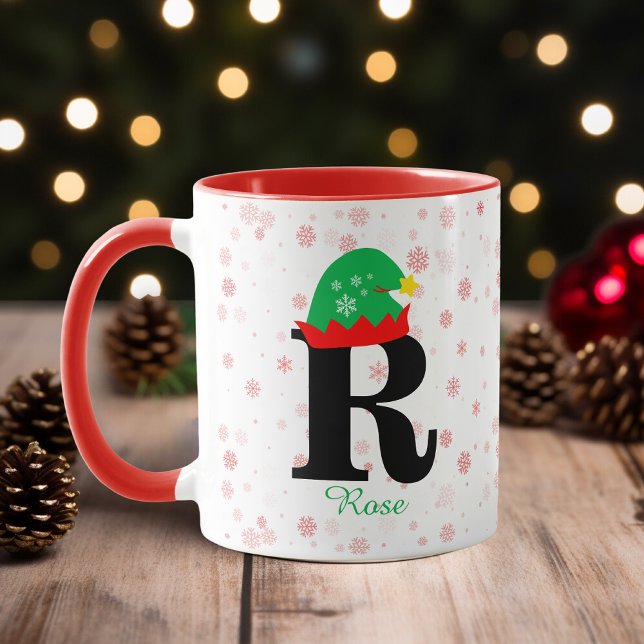 Monogrammed Personalise with Name Red Family Mug (Creator Uploaded)
