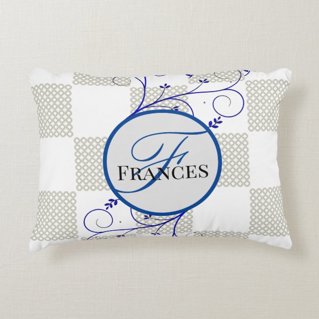 Monogrammed Personalised Accent Pillow (Front)