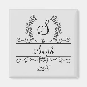 Monogrammed Personalised Family Name Magnet