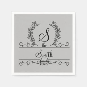 Monogrammed Personalised Family Name Napkin