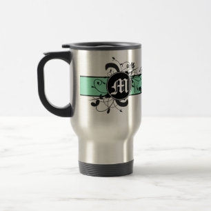 Monogrammed Personalised Fancy Flourish Travel Mug