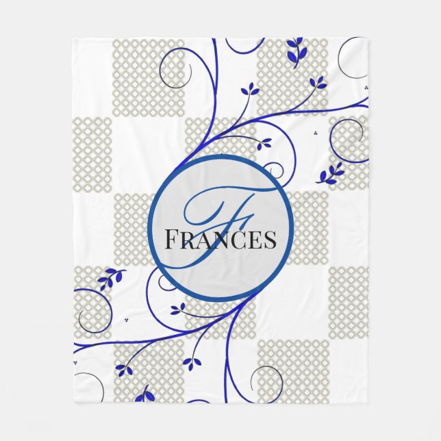 Monogrammed Personalised Fleece Blanket (Front)