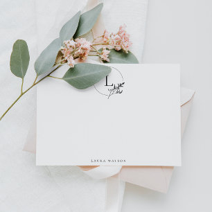Monogrammed Personalised Stationery for Women Card
