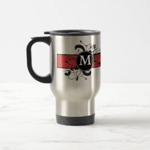 Monogrammed Personalised Victorian Flourish Travel Mug