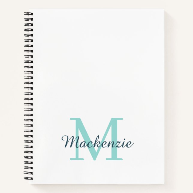 Monogrammed Personalised With Name Notebook (Front)