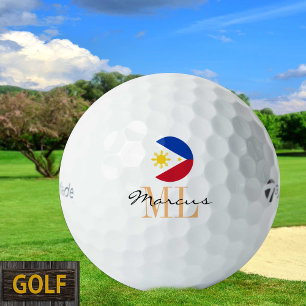Monogrammed Philippine Flag & Philippines Golf Golf Balls