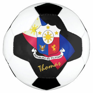 Monogrammed Philippines Football & Philippine Flag Soccer Ball