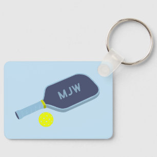 Monogrammed PIckleball Paddle Sports Key Ring