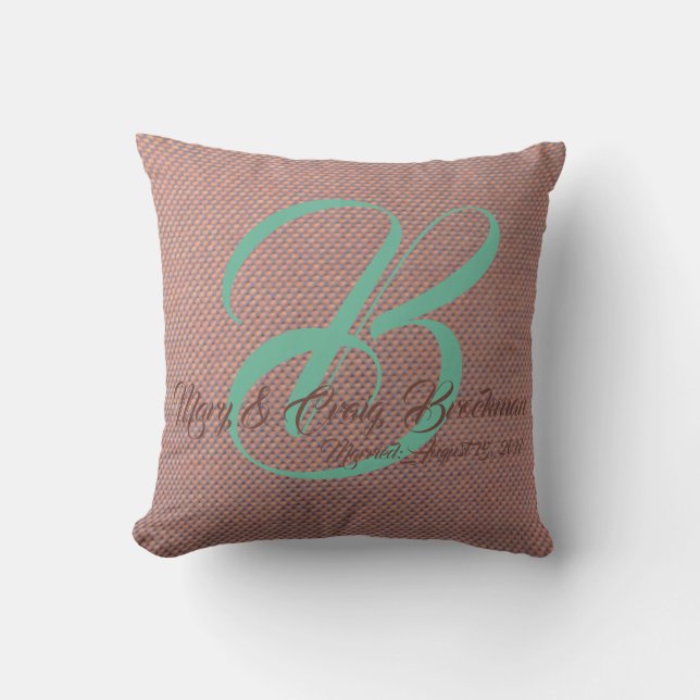 Monogrammed Pillow for wedding couple (Front)